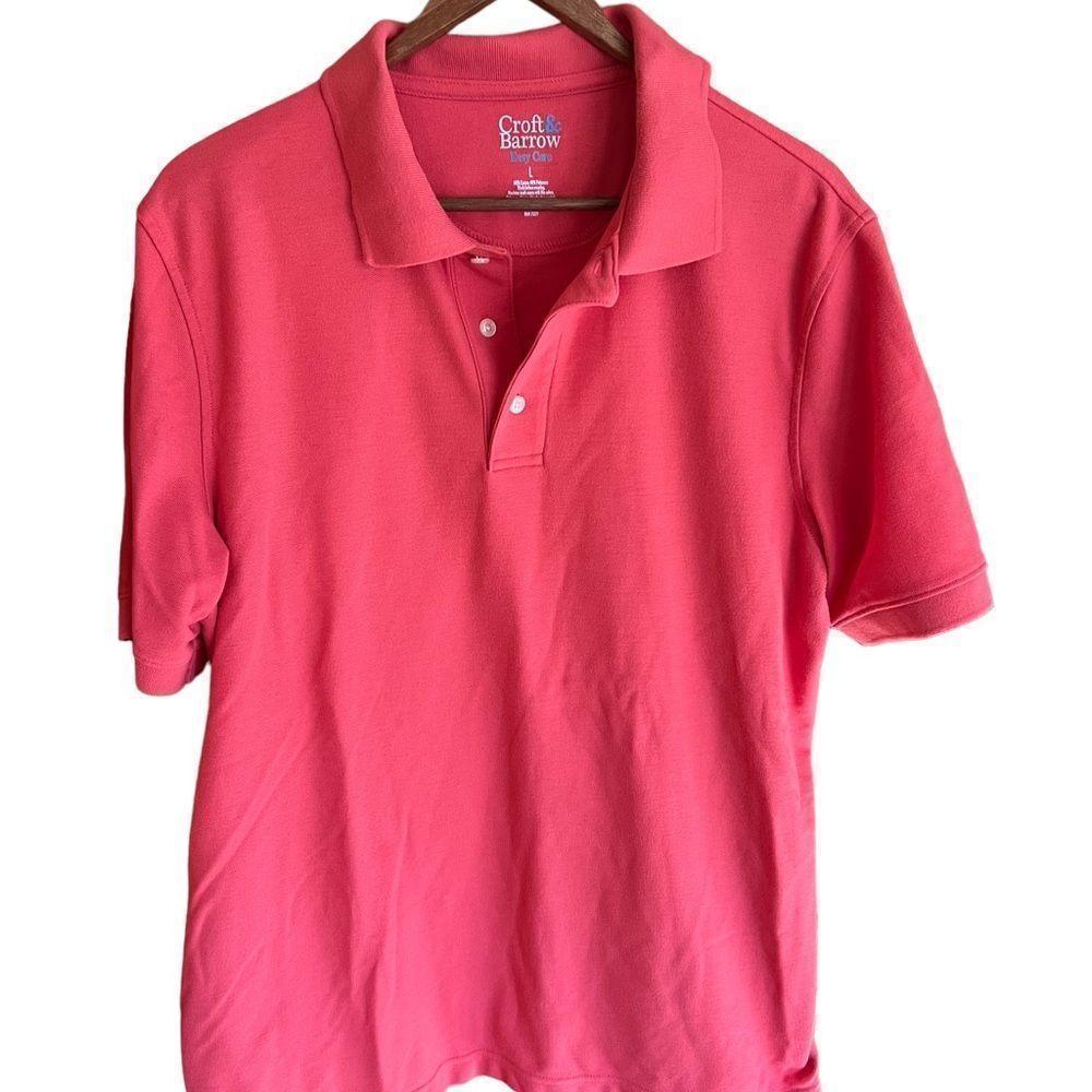 ‎Croft & Barrow pink golf shirt size large